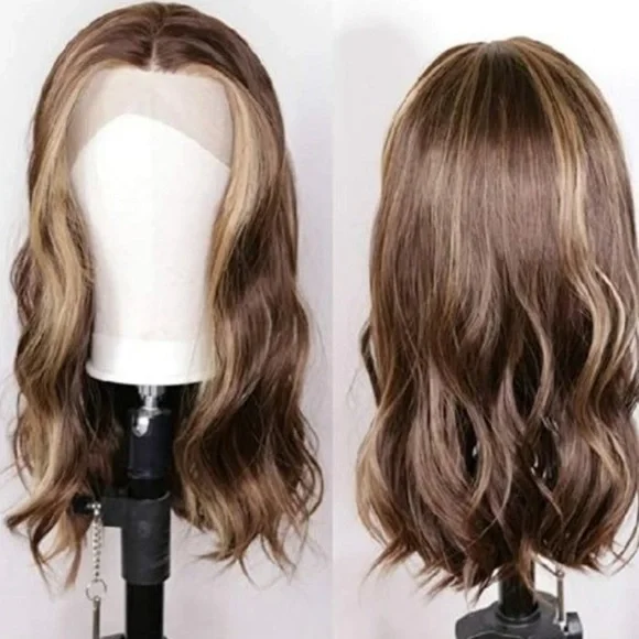 - 22 Blonde Brown Ombre Lace Front Long Wavy Wig *NEW*
